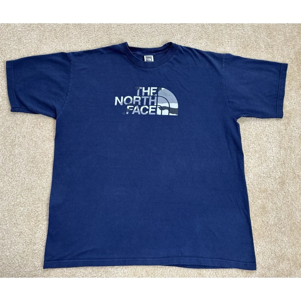 The North Face Shirt Mens Large Blue Short Sleeve Graphic Hiking